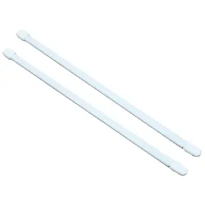 Matt White Extendable Café rod Set, (L)500mm-800mm (Dia)9mm