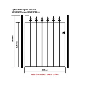 SAXA Spear Top Metal Garden Gate 762mm GAP x 950mm High SAZP05/1