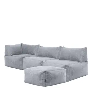 icon Tetra Fine Cord Charcoal Grey Modular Sofa Set (4 individual sections) - Combination Five