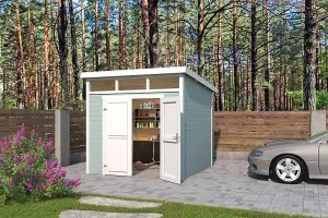 Lasita Osland Kibo 3 Storage Shed with Skylight - 2.5m x 2.5m - 28mm Wall Logs