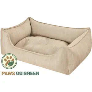 Eco Dog Orthopedic Polyester Pet Bed Sand / Small (70cm W x 50cm D x 25cm H)