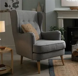 Habitat Callie Self Assembly Fabric Wingback Chair - Grey