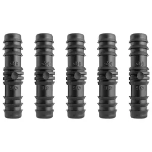 pack of 5 repair/joiner connectors for 13m/16mm garden ldpe irrigation water supply pipe