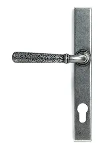 Pewter Hammered Newbury Slimline Espag. Lock Set