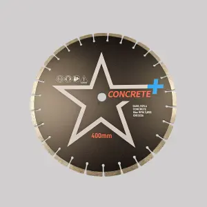 400mm HDP Star Concrete+ Diamond Blade 25.4mm Bore