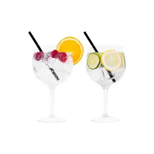 24 x gin cocktail glasses balloon clear plastic cup home BBQ summer party tableware drinks glasses outdoor gin glasses