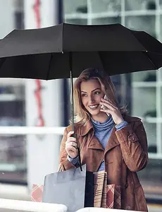 MantraRaj Mini Travel Umbrella Small Waterproof Portable Compact Man and Woman Folding Umbrella Black