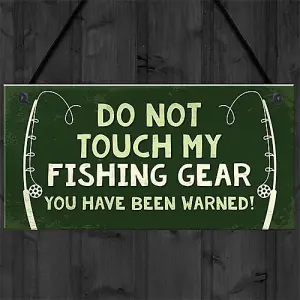 Red Ocean Novelty Fishing Sign Gift For Fisherman Funny Birthday Gifts For Fishing Enthusiast Gift For Men Dad Grandad Him