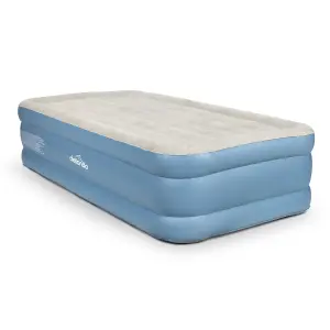 Single Air Bed, Raised with Built-In Electric Pump, Carry Bag