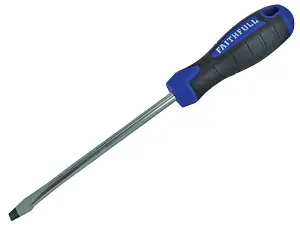 Faithfull  Soft Grip Screwdriver Flared Slotted Tip 8.0 x 150mm FAISDF150