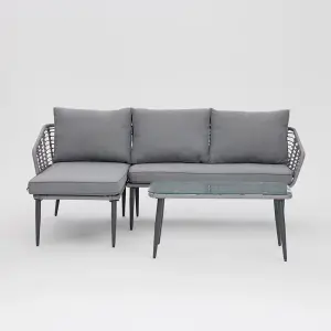 Erica Garden L-Shape Sofa Set, Grey