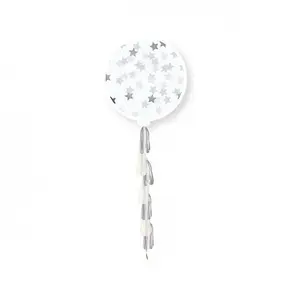 Globos Tel Stars Confetti Balloon Clear/Silver (One Size)