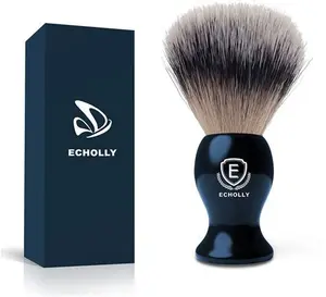 Luxury Mens Shaving Brush By Echolly-NO Shedding Bristle Shaving Brushes For Men-Vegan Lather Shave Brush-Luxury Fast Beard Brush-Perfect Gifts For