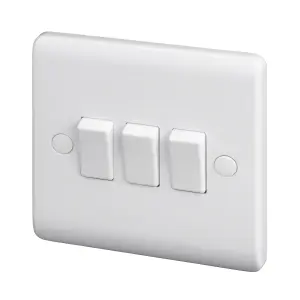 LAP White 10A 2 way 3 gang Raised slim Light Switch