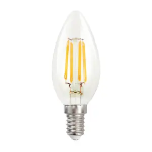 Harper Living 4.5 Watts E14 LED Bulb Clear Candle Warm White Dimmable, Pack of 10