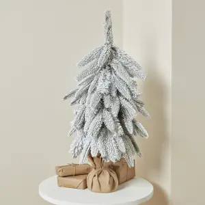 2ft Cranmore Green Frosted effect Wrapped Slim Artificial Christmas tree