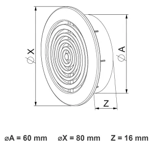 Mini Round Air Vent Grille 60mm Ventilation Cover with Flange and Fly Screen (Graphite Grey)