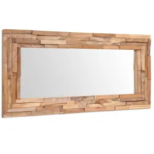 Berkfield Decorative Mirror Teak 120x60 cm Rectangular