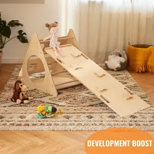 Montessori-inspired Wooden Climbing Triangle Frame for Baby and Toddler Play - Indoor Playground, Pikler Style