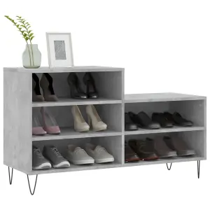 Berkfield Shoe Cabinet Concrete Grey 102x36x60 cm Engineered Wood