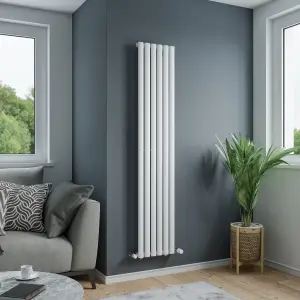 Agadon Solo Designer Oval Tube Radiator 1800 x 360 mm White