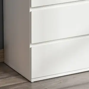 HOMCOM 4 Drawer Cabinet Storage Cupboard Sideboard Organiser Living Room White