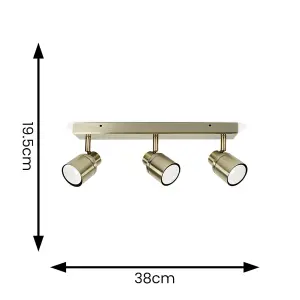 ValueLights Benton Gold Bathroom Ceiling Bar Spotlight