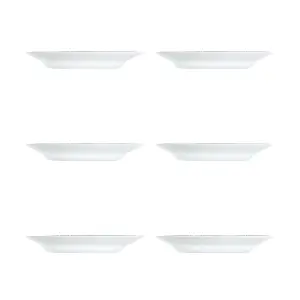 URBNLIVING 4cm Height Black Glass Decorative Christmas Soup Bowls Set of 6