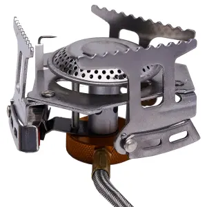 AMOS Foldable Mini Outdoor Camping Gas Stove Burner with Automatic Piezo Ignition mini foldable Camp Stoves with Travel Case