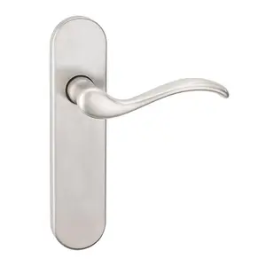 URBNLIVING 150mm Length 2 Pcs Geneva Concealed Metal & Satin Nickel Lever Latch Door Plain Handle Set