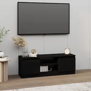 vidaXL TV Cabinet with Door Black 102x30x36 cm