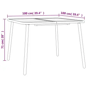 Berkfield Garden Table Anthracite 100x100x71 cm Steel