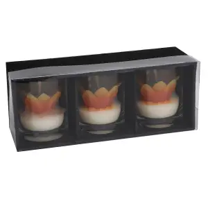 Votive Candles Unscented Sunflower Themed Set of 3 by Laeto Ageless Aromatherapy - FREE DELIVERY INCLUDED