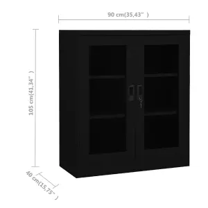 Berkfield Office Cabinet Black 90x40x105 cm Steel