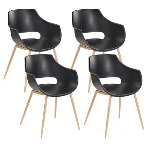 Beliani Minimalist Set of 4 Chairs MILLERS Black