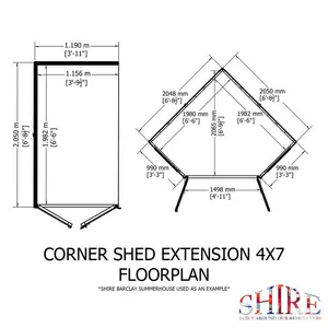 Shire Barclay Corner Summerhouse With Side Shed 7 Ft X 11 Ft