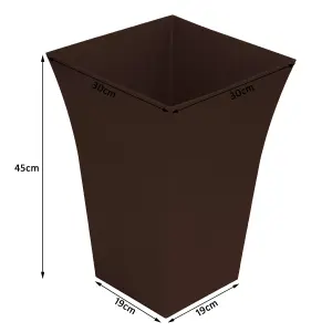 simpa 2PC Brown Large Milano Plastic Planters.