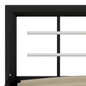 Berkfield Bed Frame Black and White Metal 140x200 cm