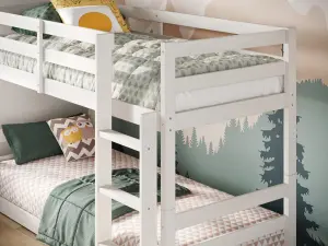 Flair Shasha Low Shorty Wooden Bunk Bed (75x175cm) - White