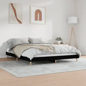 Berkfield Bed Frame Black 200x200 cm Engineered Wood