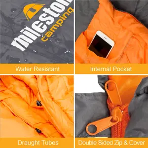 Milestone Camping Grey Double Insulation Envelope Sleeping Bag