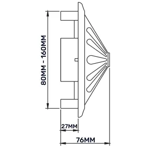 adjustable air vent with pull cord for 80mm-160mm round duct