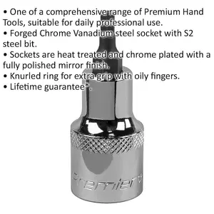 4mm Forged Chrome Vanadium Hex Socket Bit - Durable 1/2 Inch Drive Tool