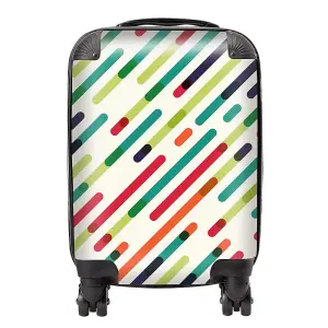 Coloured Diagonal Abstract Pattern Suitcase - Small