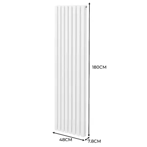 Oval Radiator - 1800 x 480mm - White