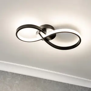 ValueLights Infinity Black Swirl LED Bathroom Wall Light 3000K