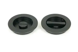 From The Anvil Matt Black 75mm Plain Round Pull - Privacy Set