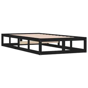 Berkfield Bed Frame Black 100x200 cm Solid Wood