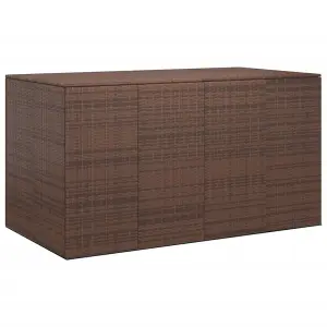 Berkfield Garden Cushion Box PE Rattan 194x100x103 cm Brown