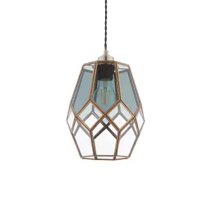 Anson Lighting Holden pendant shade finished in Antique solid brass and clear/smoked glass (SHADE ONLY)